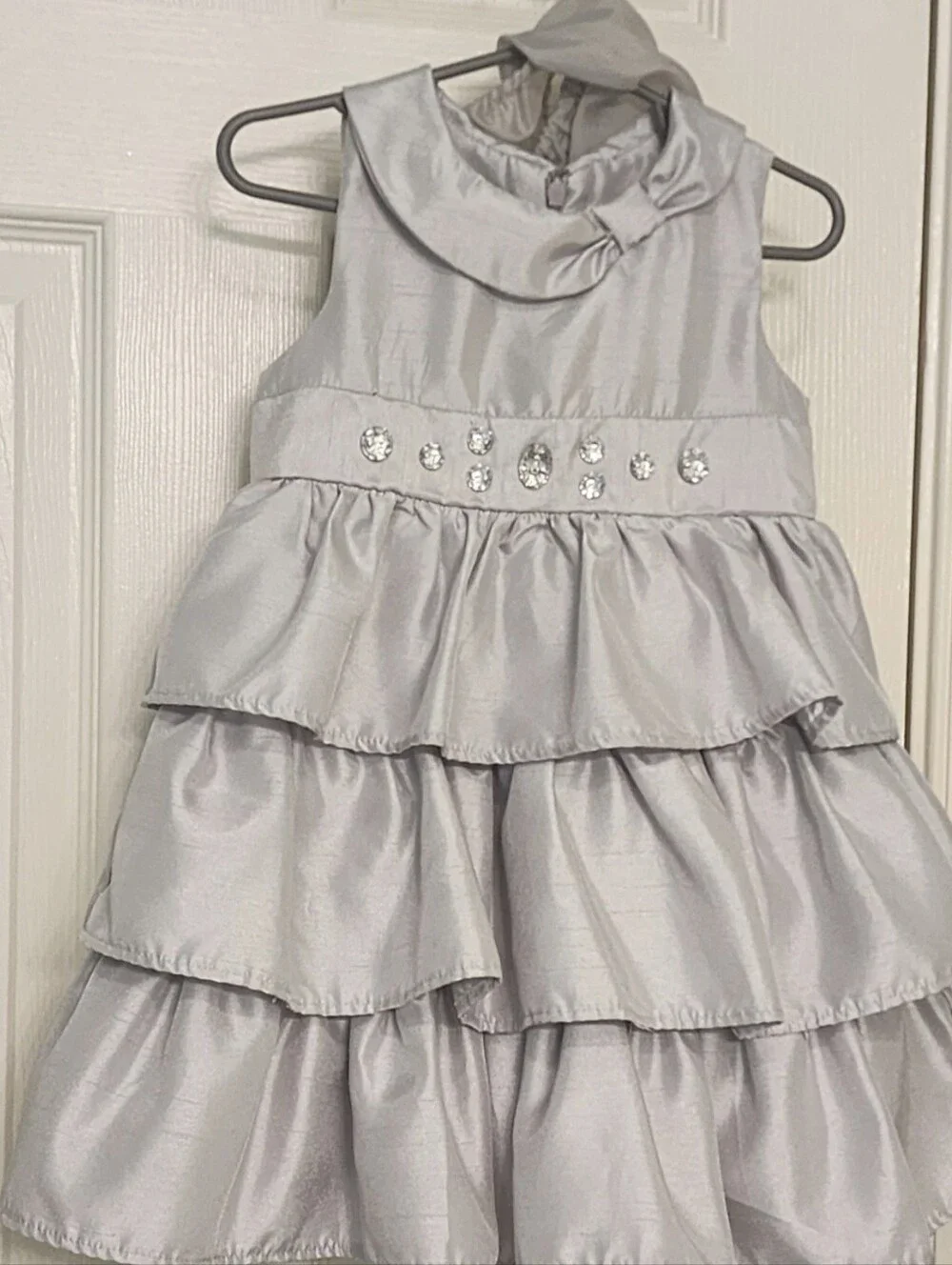 Gymboree Silver Girls Christmas Holiday Special Occasion Dress & Diaper Cover 3T